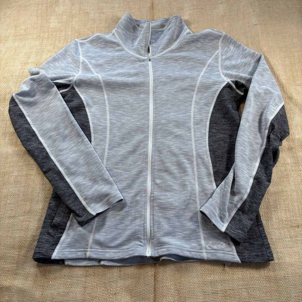 KÜHL Woman's Gray/Black Lightweight Long Sleeve Full Zip Sweatshirt Size Medium
